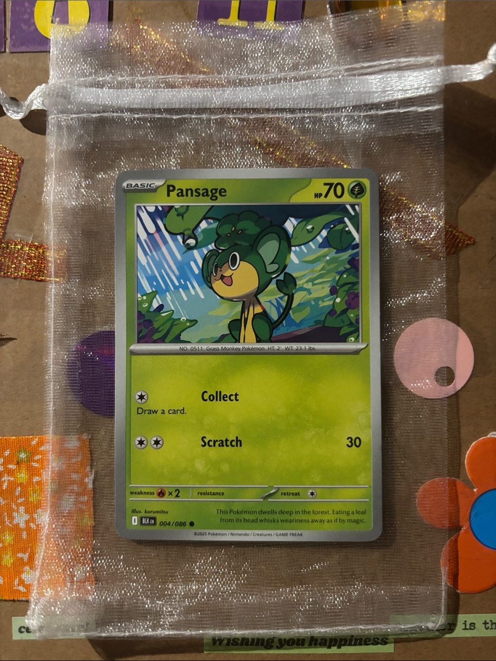 Pansage Pokémon Card - Green